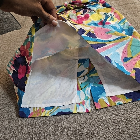 J. Crew Vibrant Watercolor Floral Boho Seaside Skirt with Waist Tie Size 4 - Picture 2 of 8